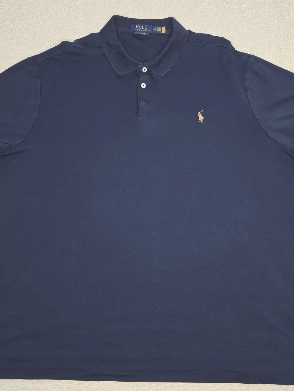 Polo Ralph Lauren Polo Shirt Men's XXL Classic Fit Navy Blue Multicolor Pony